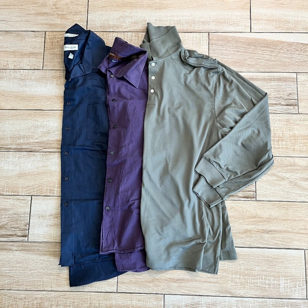 Mens Bundle of 3 Long Sleeve Shirts - L